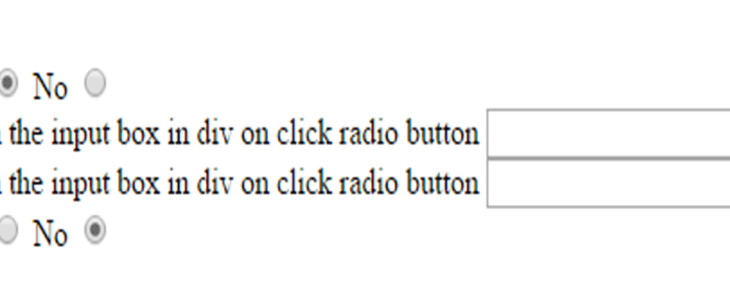 How to display the div on click radio button yes or not used javascript