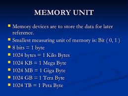 Important Units of Computer Memory