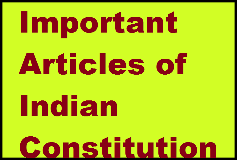 Important Indian Constitution Articles